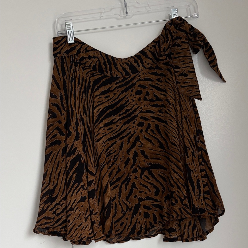 Ganni Brown and Black Mini Skirt